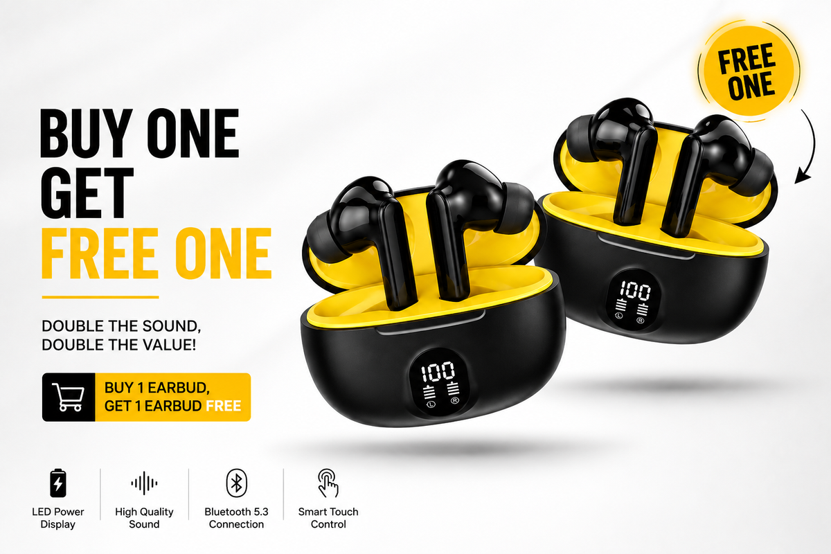 Premium TWS Wireless Earbuds — Buy 1 Get 1 FREE | Bluetooth Earphones with Charging Case