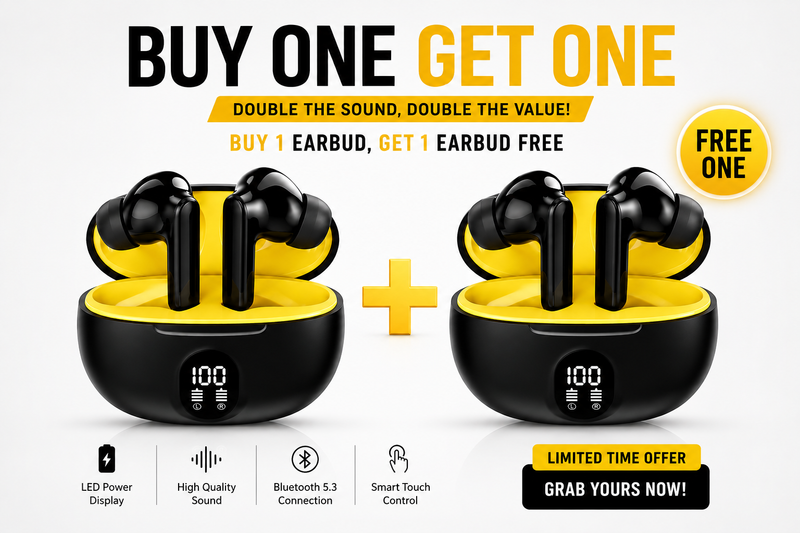 Premium TWS Wireless Earbuds — Buy 1 Get 1 FREE | Bluetooth Earphones with Charging Case